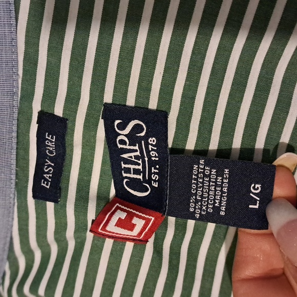 RALPH LAUREN/ CHAPS STRIPED BUTTON DOWN SHIRT - Picture 3 of 6